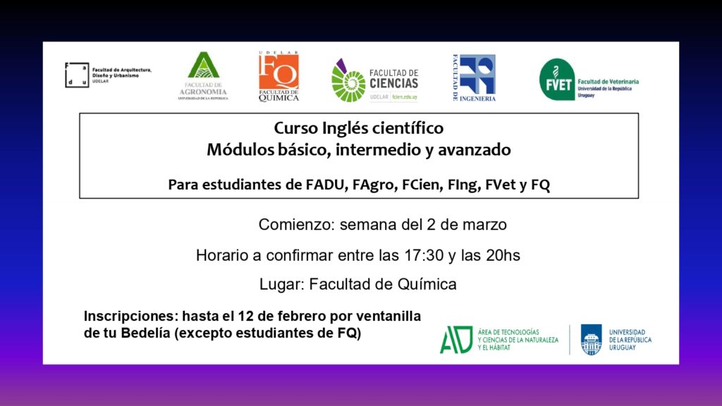 Curso Ingles Cientifico Modulos Basico Intermedio Y Avanzado Area De Tecnologias Y Ciencias De La Naturaleza Y El Habitat